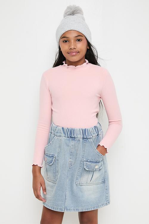 Denim utility skirt-blue