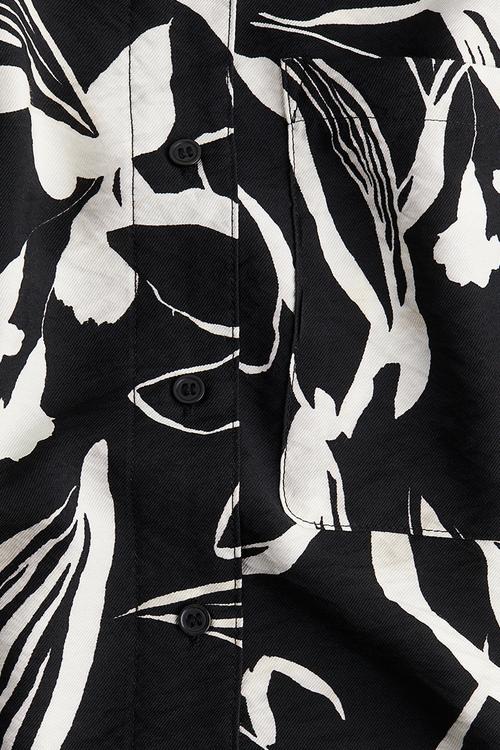 Viscose-blend shirt - black & white patterned 