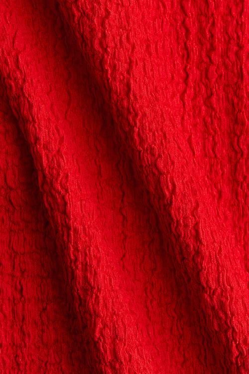 Textured jersey top - red