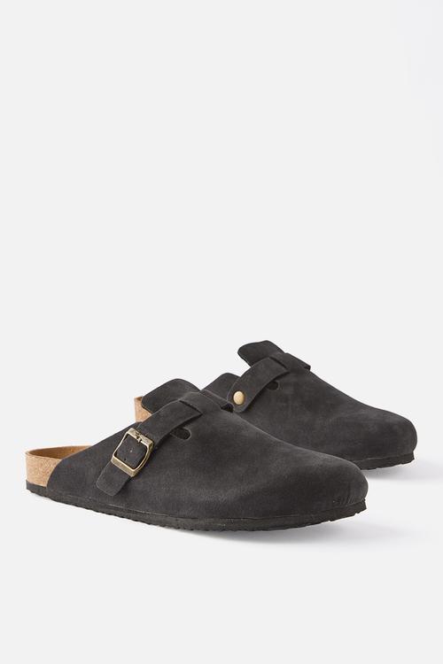 Closed toe buckle slide - black
