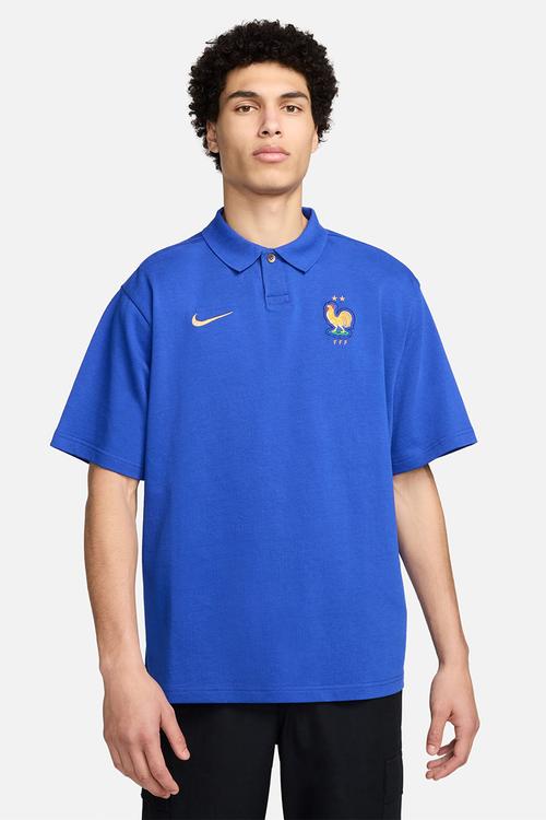 FFF  Football Oversized Polo - Bright Blue/Club Gold