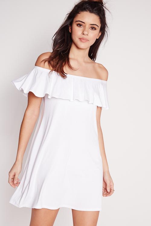 Bardot frill dress