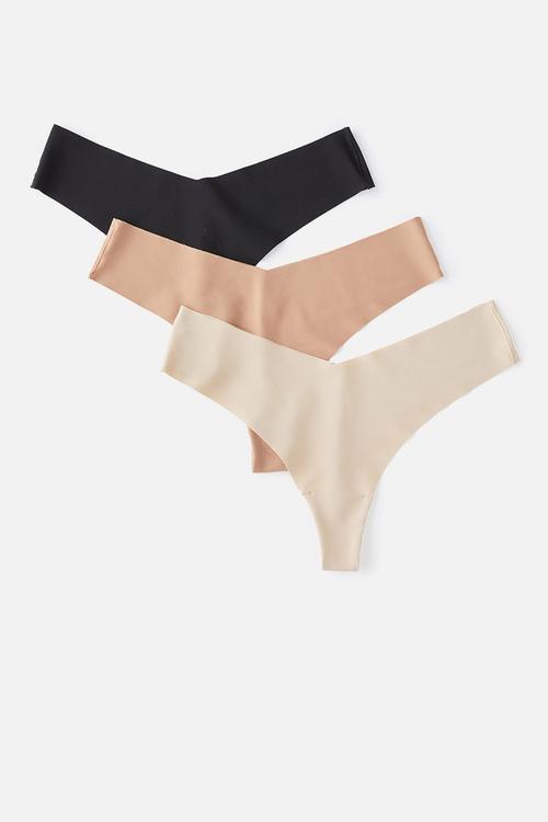 The Invisible G String Brief 3 Pack - Black/Frappe/Maple Sugar