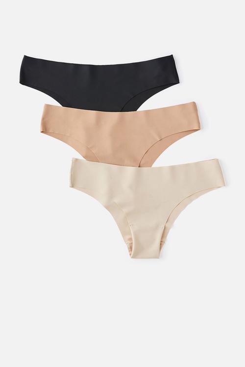 The Invisible Cheeky Brief 3Pk - Black/Frappe/Maple Sugar