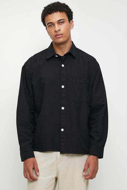 Bedford Long Sleeve Shirt - Black Emb