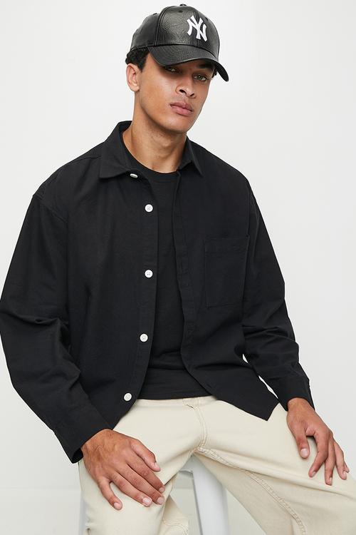 Bedford Long Sleeve Shirt - Black Emb