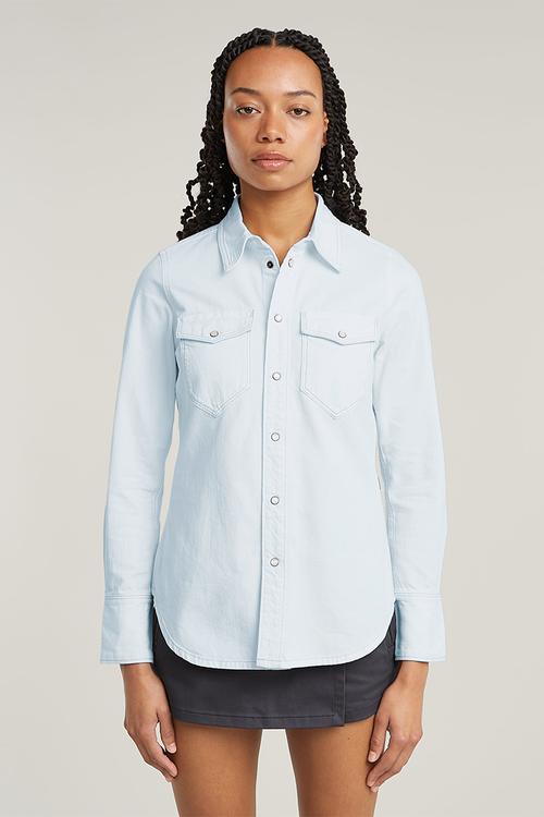 Slim Western Shirt l\s \Wmn - Beached Faded Seasalt