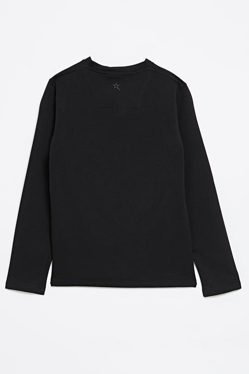 Boys Long Sleeve V-Neck Tee - Black