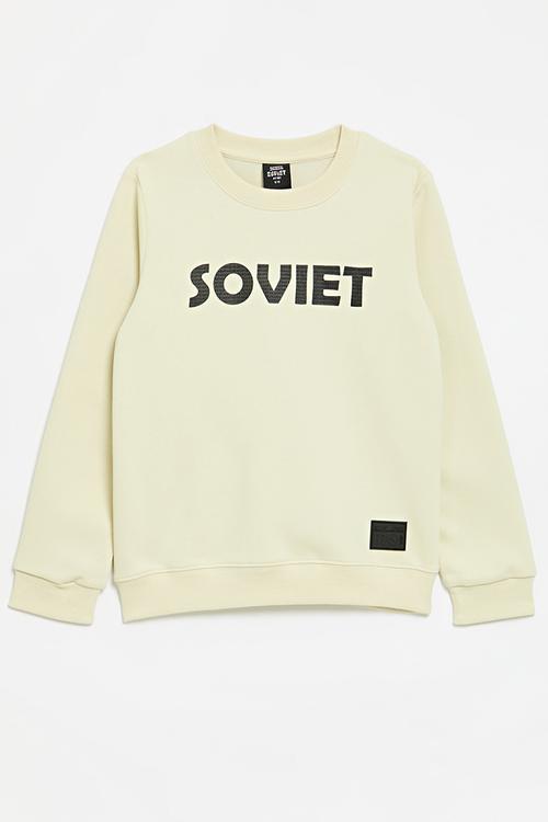 Boys Crew Neck Sweat Top - Bone