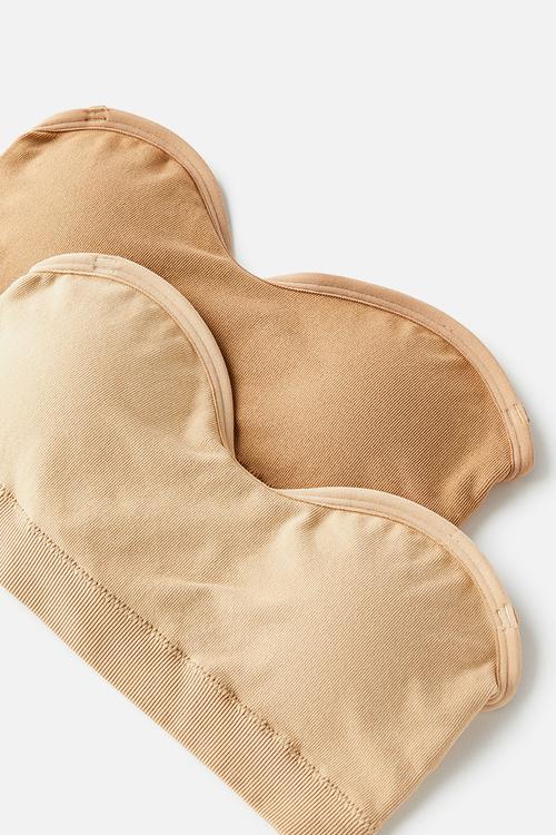 Seamless Sweetheart Padded Bandeau 2 Pack - (R) Maple Sugar/ (R) Frappe
