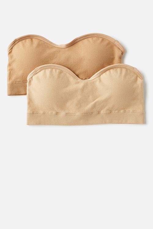 Seamless Sweetheart Padded Bandeau 2 Pack - (R) Maple Sugar/ (R) Frappe
