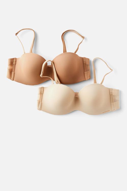 Everyday Strapless Lightly Lined T-Shirt Bra 2Pk - Frappe/Maple Sugar