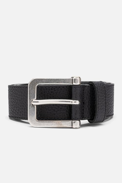 Split Hammered Leather Belt - Black