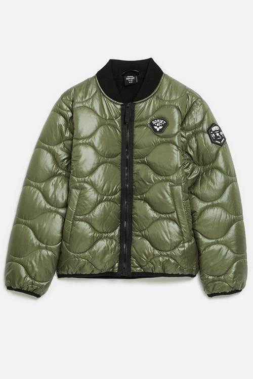 Boys Quilted Fashion Jacket - Olive