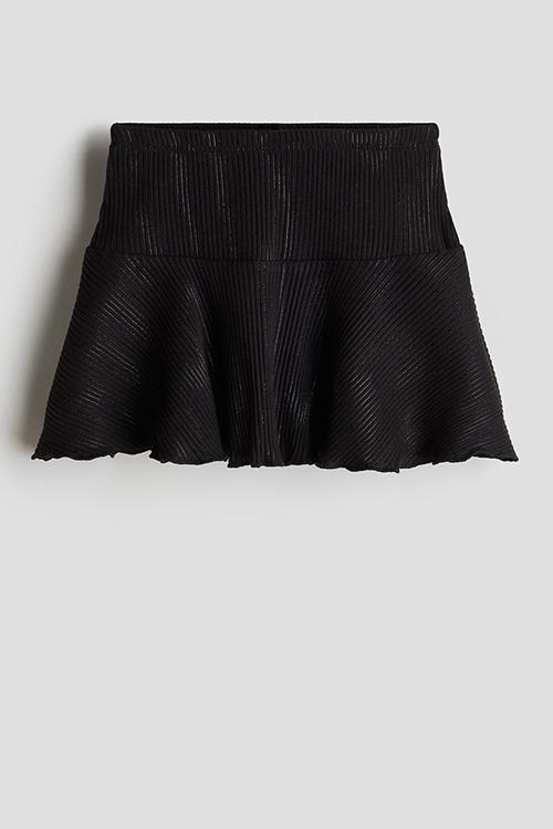 Shimmering jersey skirt - black