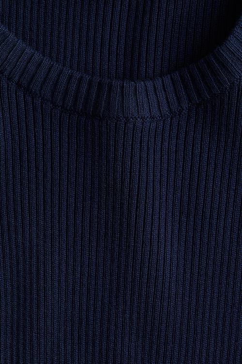 Rib-knit dress - navy blue 