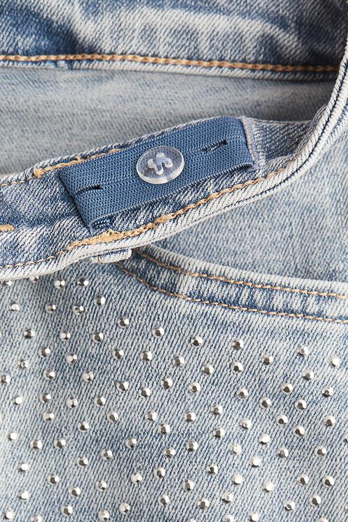 Studded wide leg jeans - light denim blue