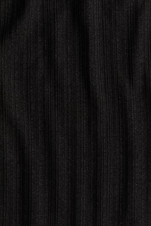 Ribbed jersey top - black
