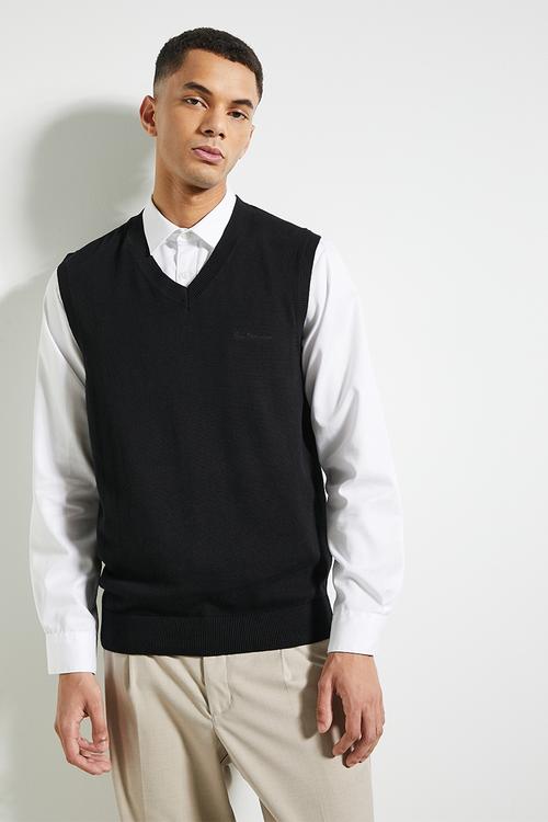 Pull Over Knit S/Less - Black