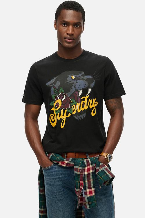Tattoo Script T-Shirt - Washed Black