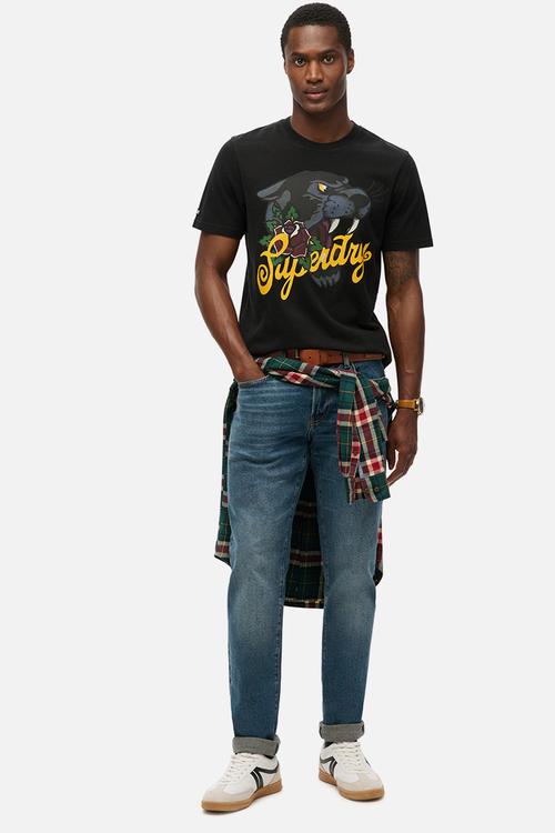 Tattoo Script T-Shirt - Washed Black