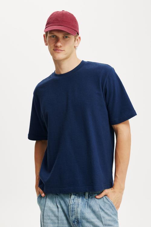Cropped Fit T-Shirt - Indigo Terry