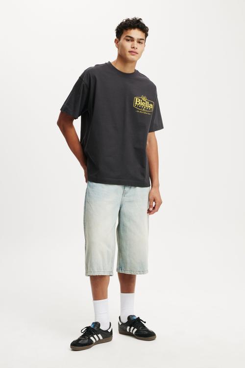 Box Fit Graphic T-Shirt - Washed Black/Biella Piedmont