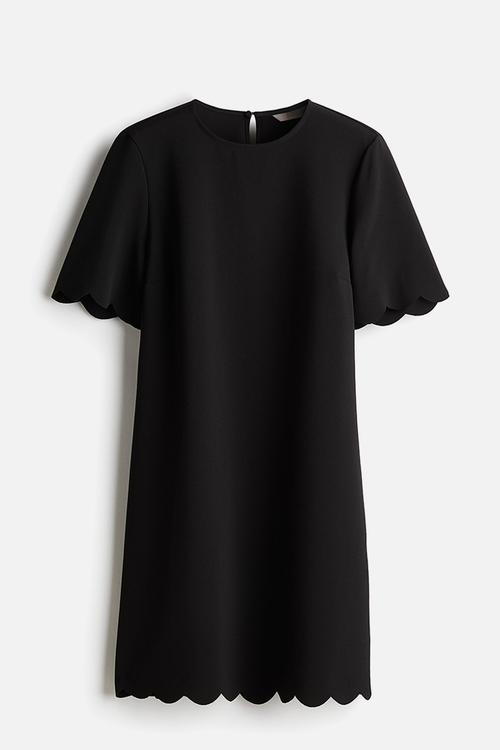 Scalloped dress - black