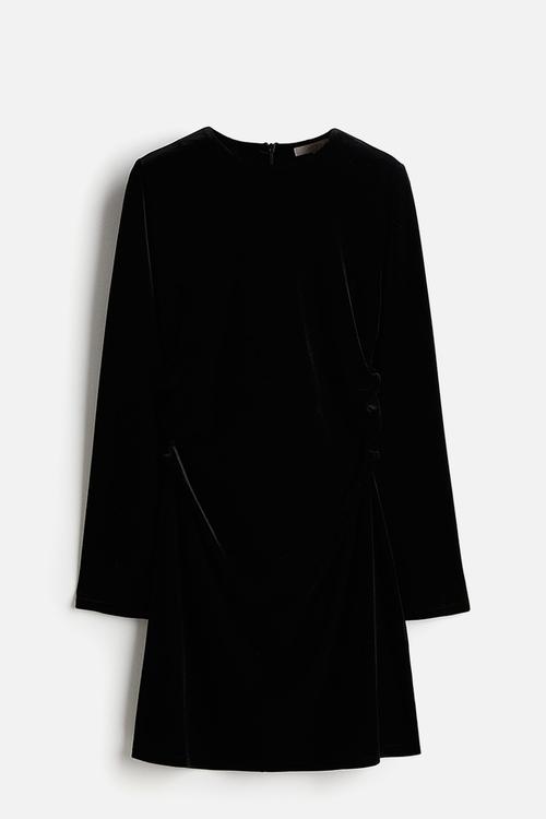 Fitted jersey dress - black