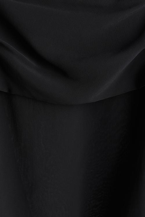 Off-the-shoulder chiffon top - black