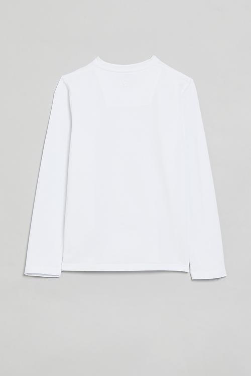 Boys Long Sleeve V-Neck Tee - White