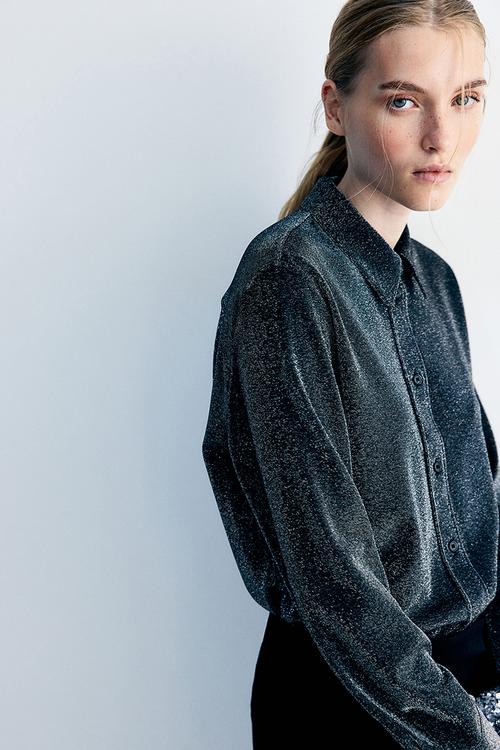 Glittery shirt - black