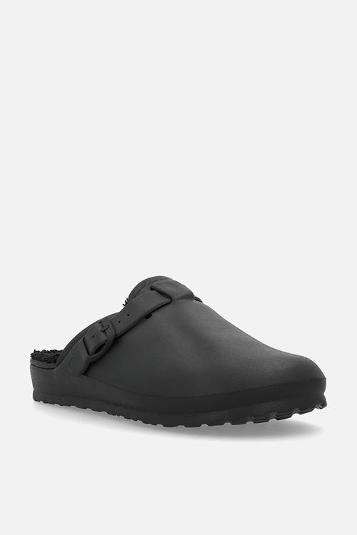 Soft desi fur mule - black