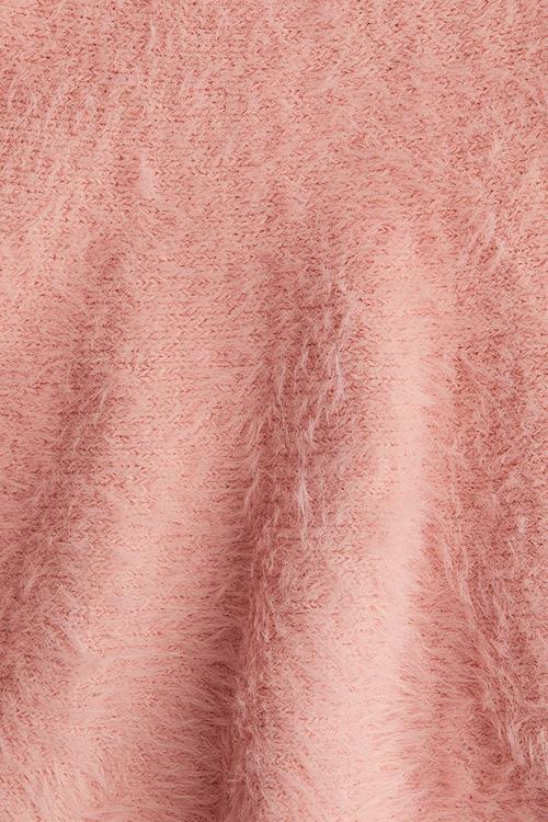 Brushed fine-knit skirt - pink