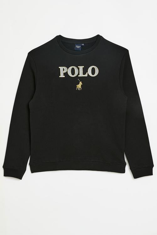 Girls wendy printed sweater - black