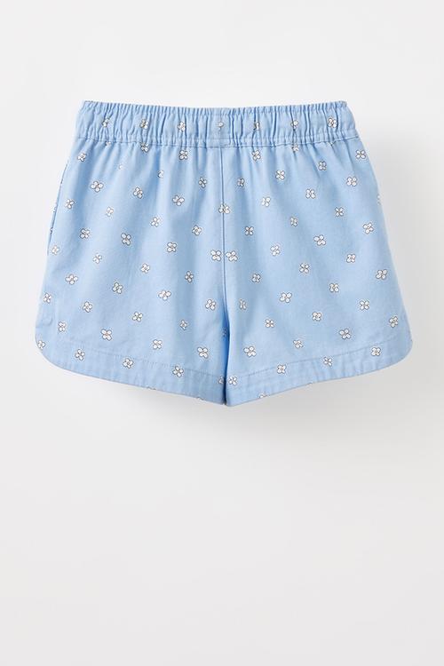 Rosie woven short - dawn blue/daisy stamp