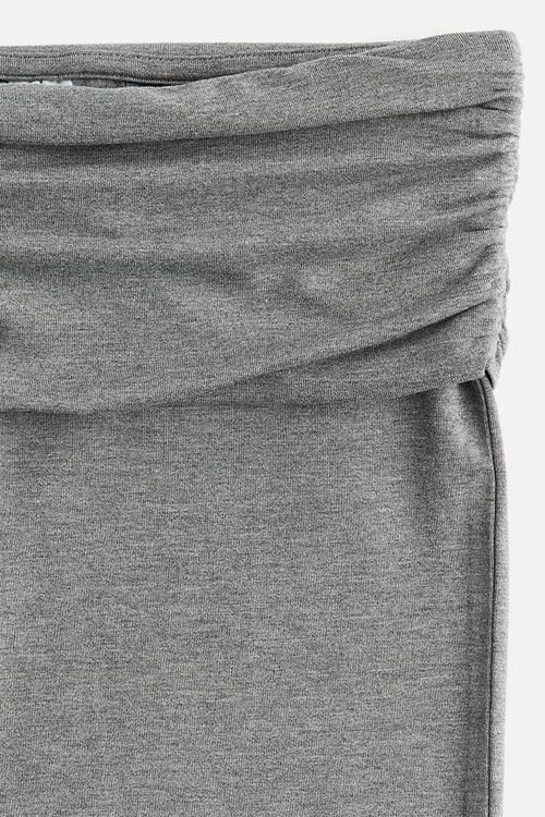 Foldover-waist capri leggings - grey marl 