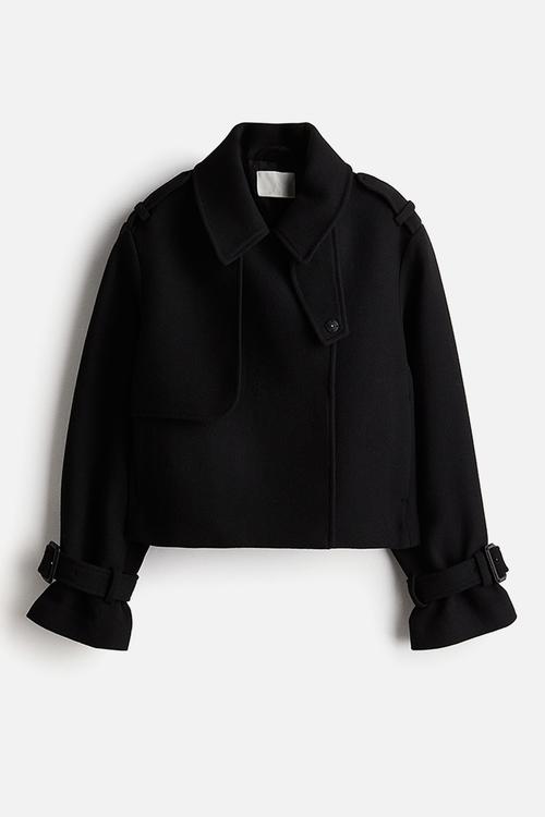 Trench-look jacket - black
