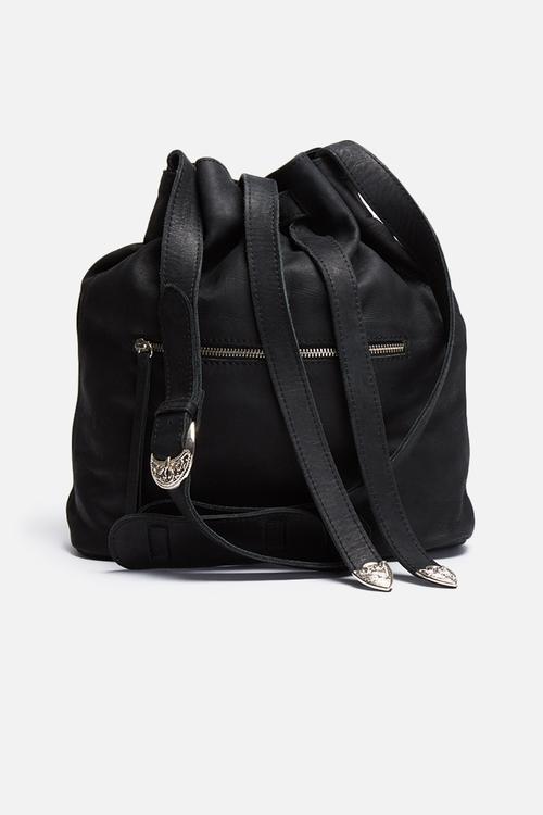 Fad leather cowboy bucket bag