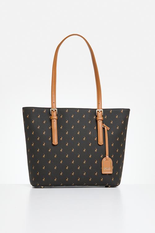 Iconic medium tote bag - black & brown