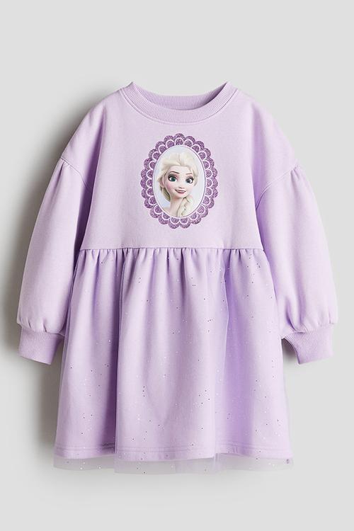 Printed sweatshirt dress - light purple frozen