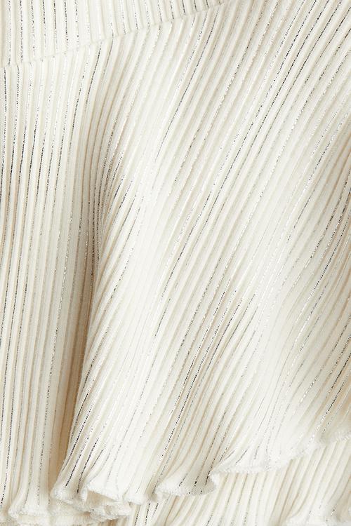 Shimmering jersey skirt - white & silver-coloured 