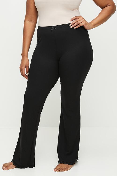 Plus Waffle Lace Flare - Black