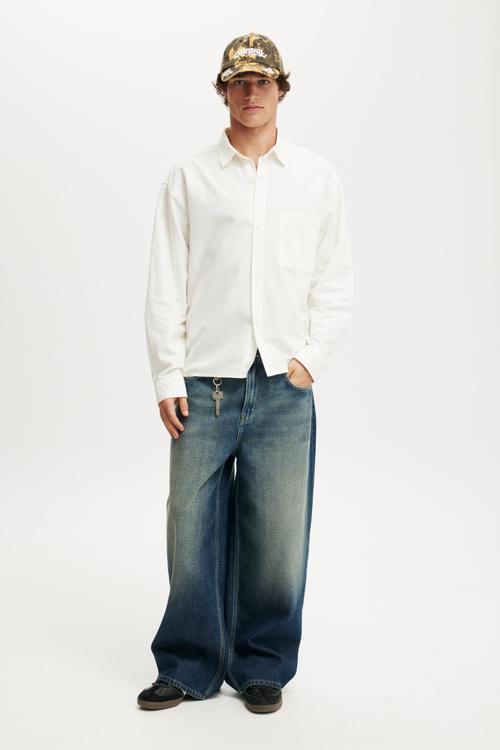 Bedford Long Sleeve Shirt - White Emb