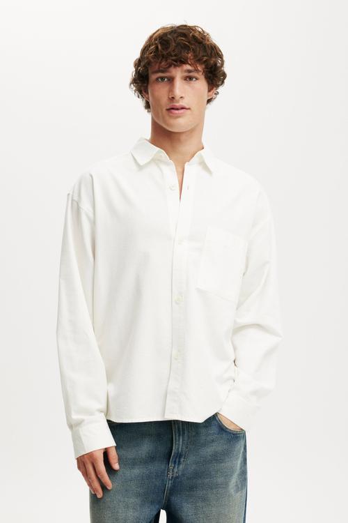 Bedford Long Sleeve Shirt - White Emb