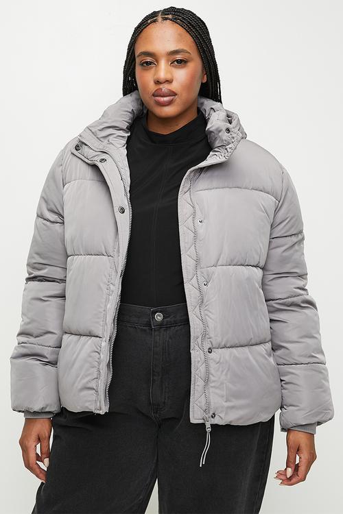 Plus The Mother Puffer Removable Hood Jacket - Desert Grey