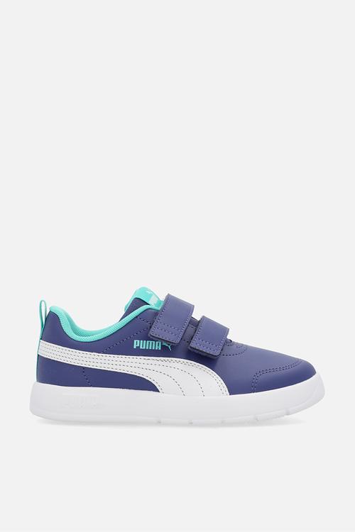 Courtflex V3 V PS - Blue Crystal-Puma White-Aquatic