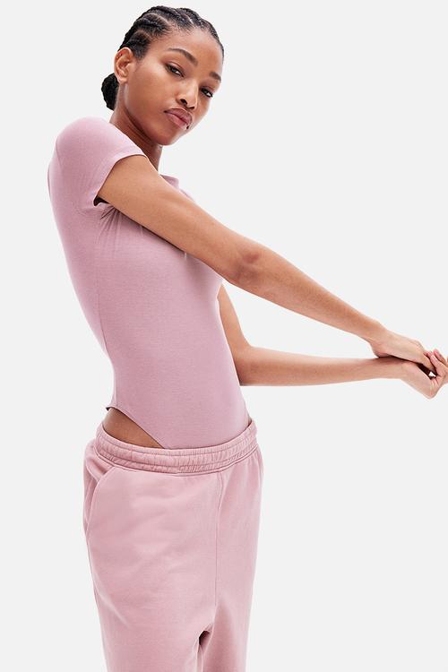 Scoop-back body - dusty pink