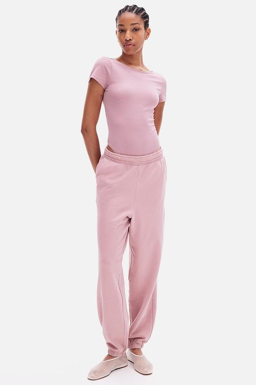 Scoop-back body - dusty pink
