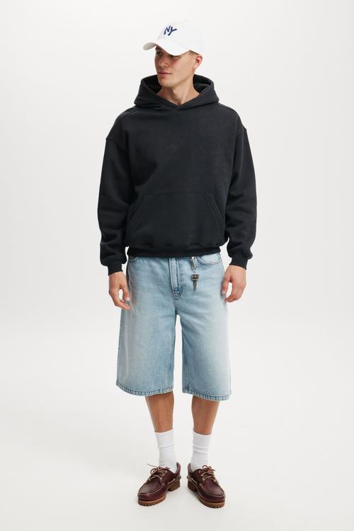 Box Fit Hoodie - Washed Black